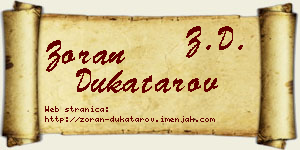 Zoran Dukatarov vizit kartica